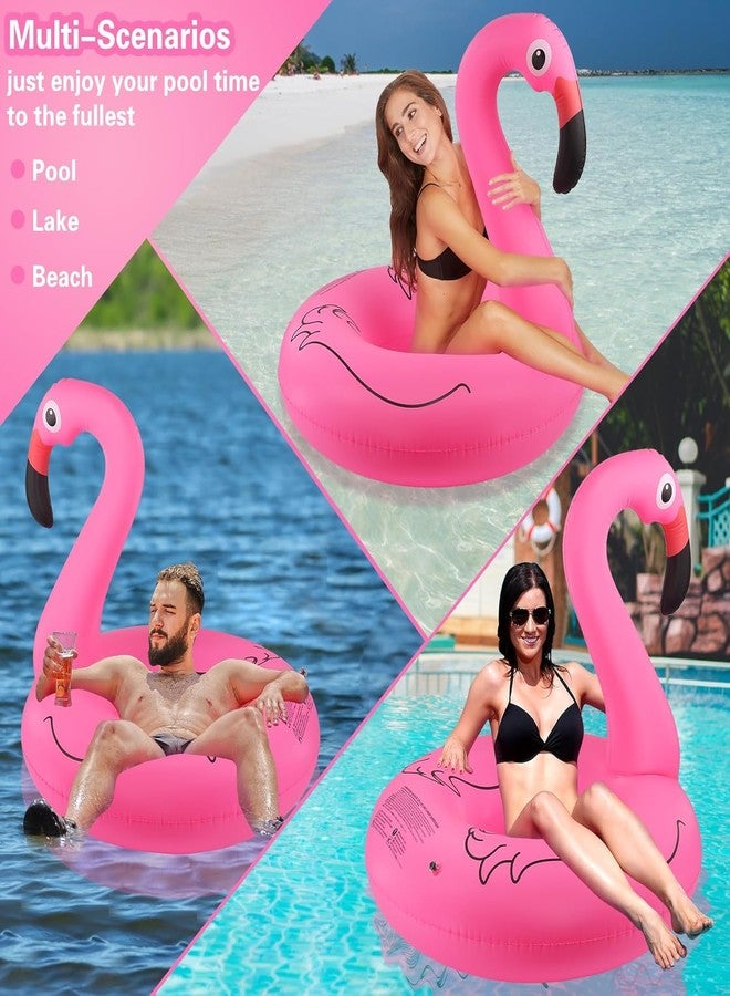 FEBLICH Flamingo Inflatable Pool Floats, Pool Tubes Swim Ring Pink Pool Float, 42'' Large Pool Float, Pool Inner Tube Beach Floats For Adults, Blow Up Floaties Water Floaties Pool Raft Lounger Lake (Flamingo) - Image 4